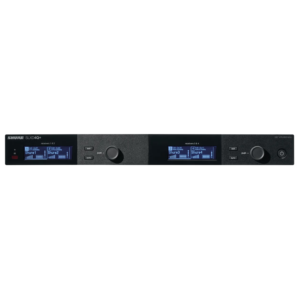 Shure SLXD4Q+ - Professional 4-Channel Digital Wireless Receiver with Dante Network Audio