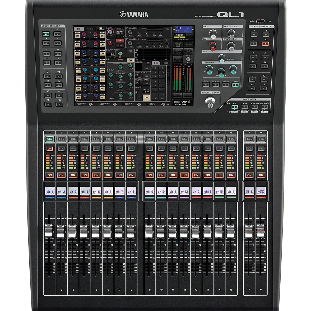 Yamaha QL1 - Professional Digital Mixing Console with 32 Mono Inputs and Built-in Dante Interface